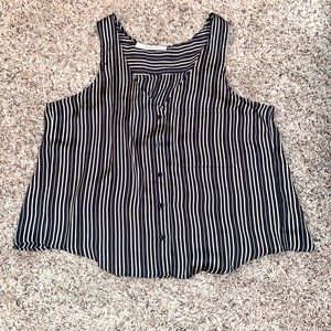 Silk top, black and nude stripes, size S